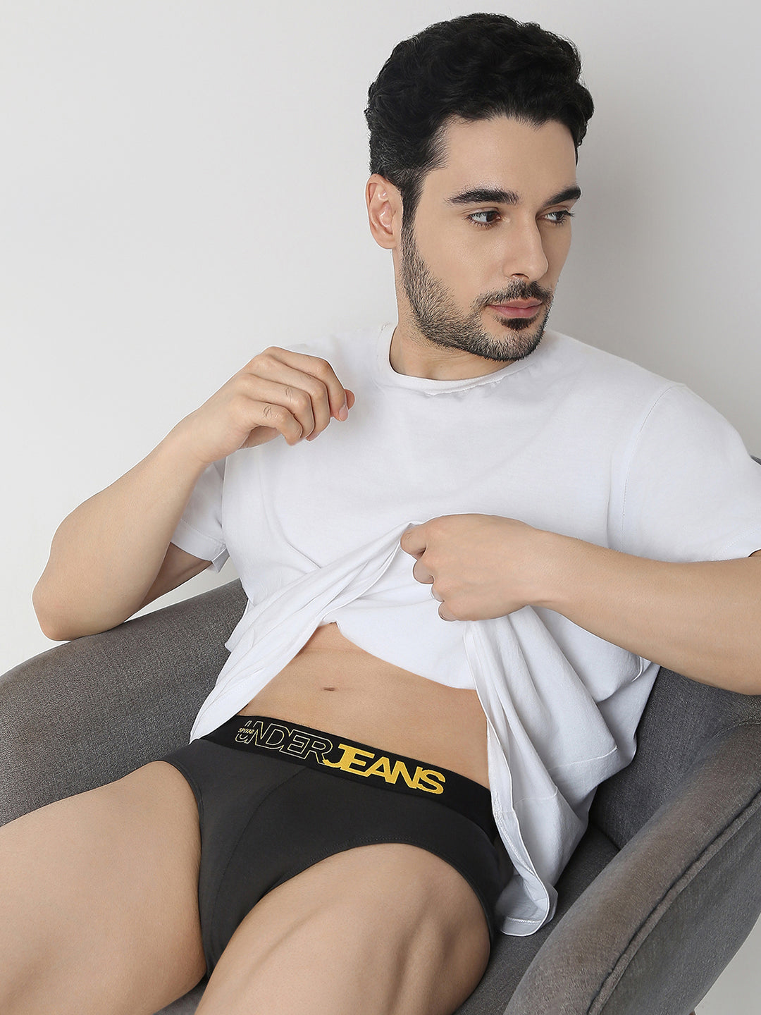 Underjeans by Spykar Men Maroon & DK Grey Brief