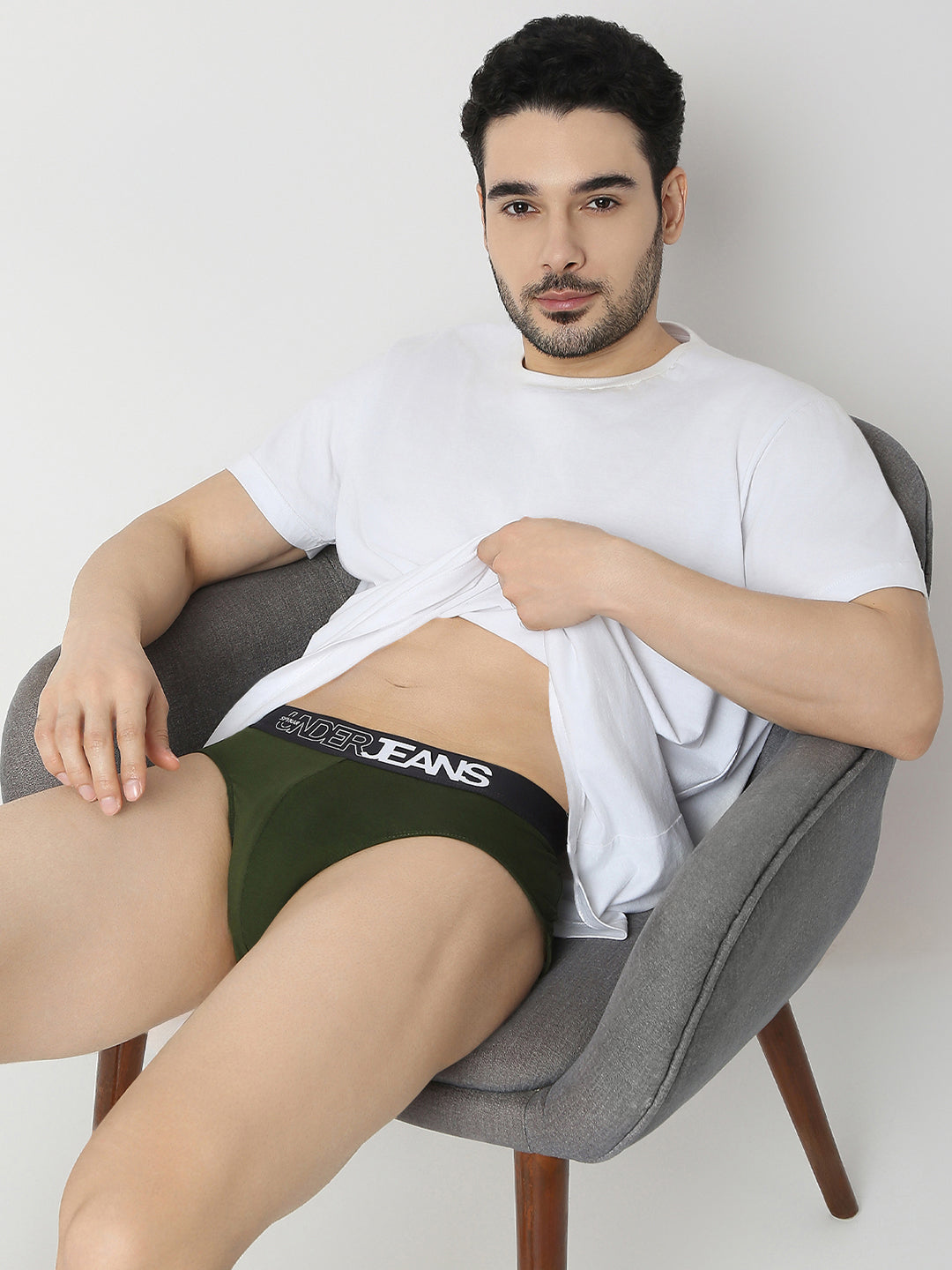 Underjeans by Spykar Men Olive & Black Brief