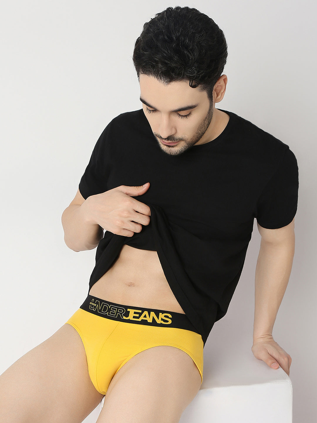 Underjeans by Spykar Men Yellow & Black Brief