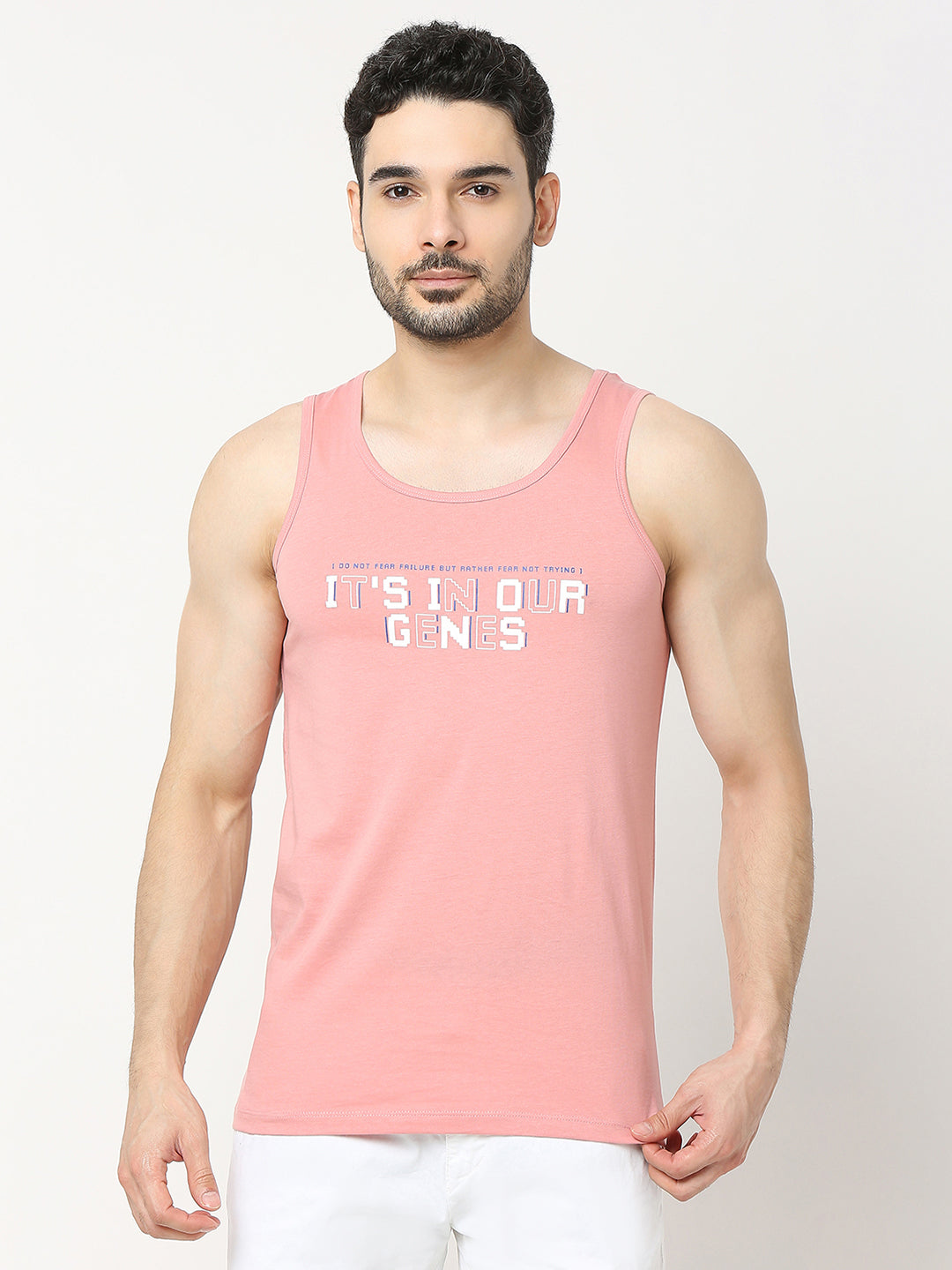 Underjeans by Spykar Men Pink Fashion Vest