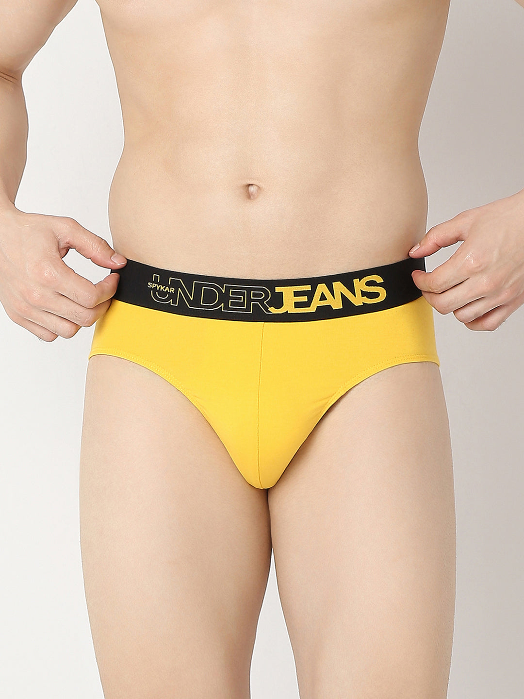 Underjeans by Spykar Men Yellow & Black Brief