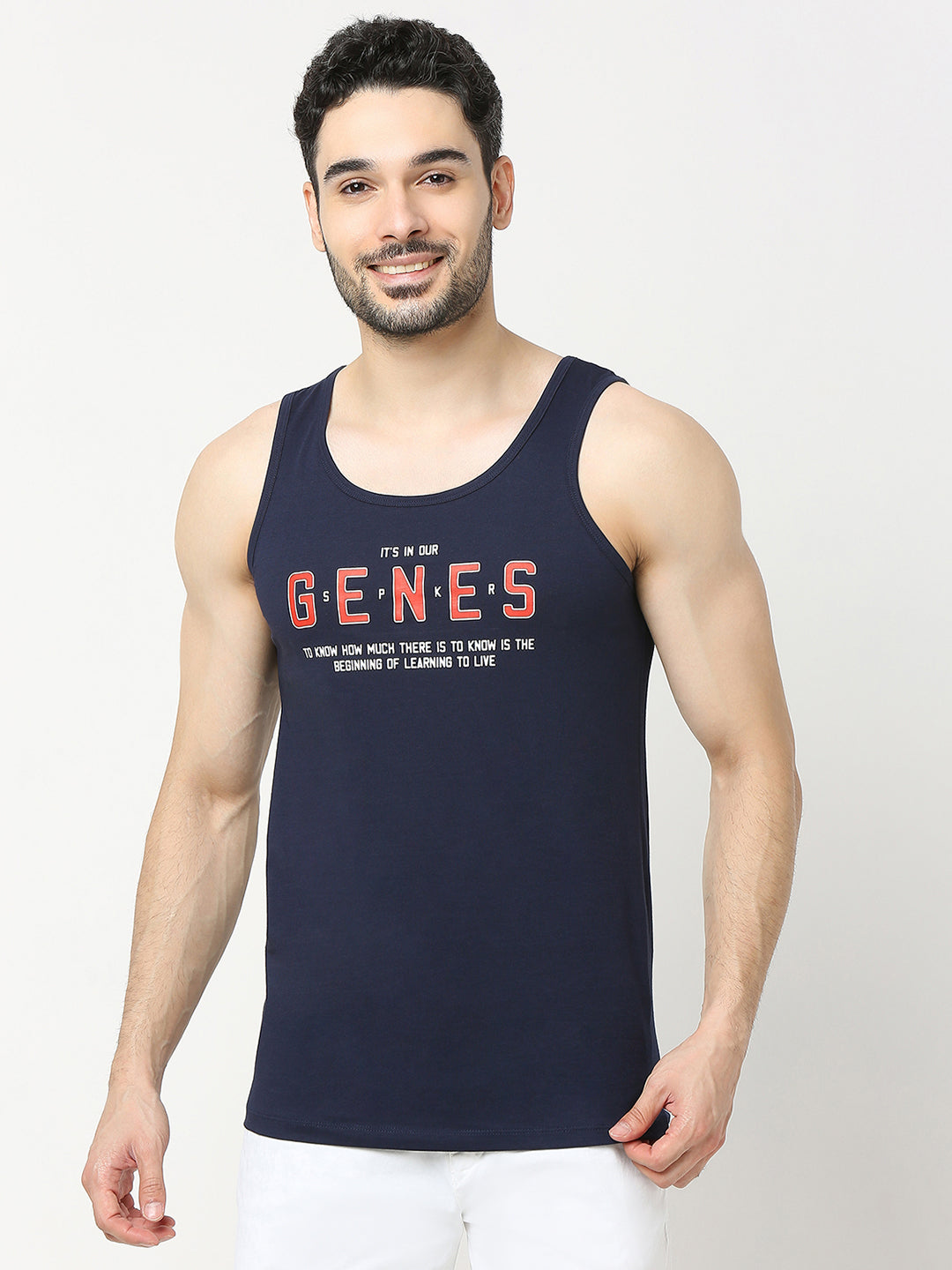 Underjeans by Spykar Men Navy Fashion Vest