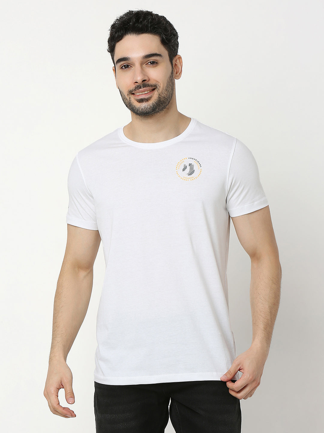 Underjeans by Spykar Men White T-shirt