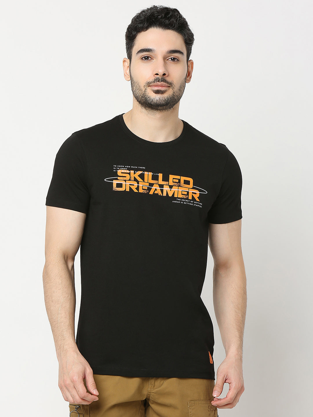 Underjeans by Spykar Men Black T-shirt