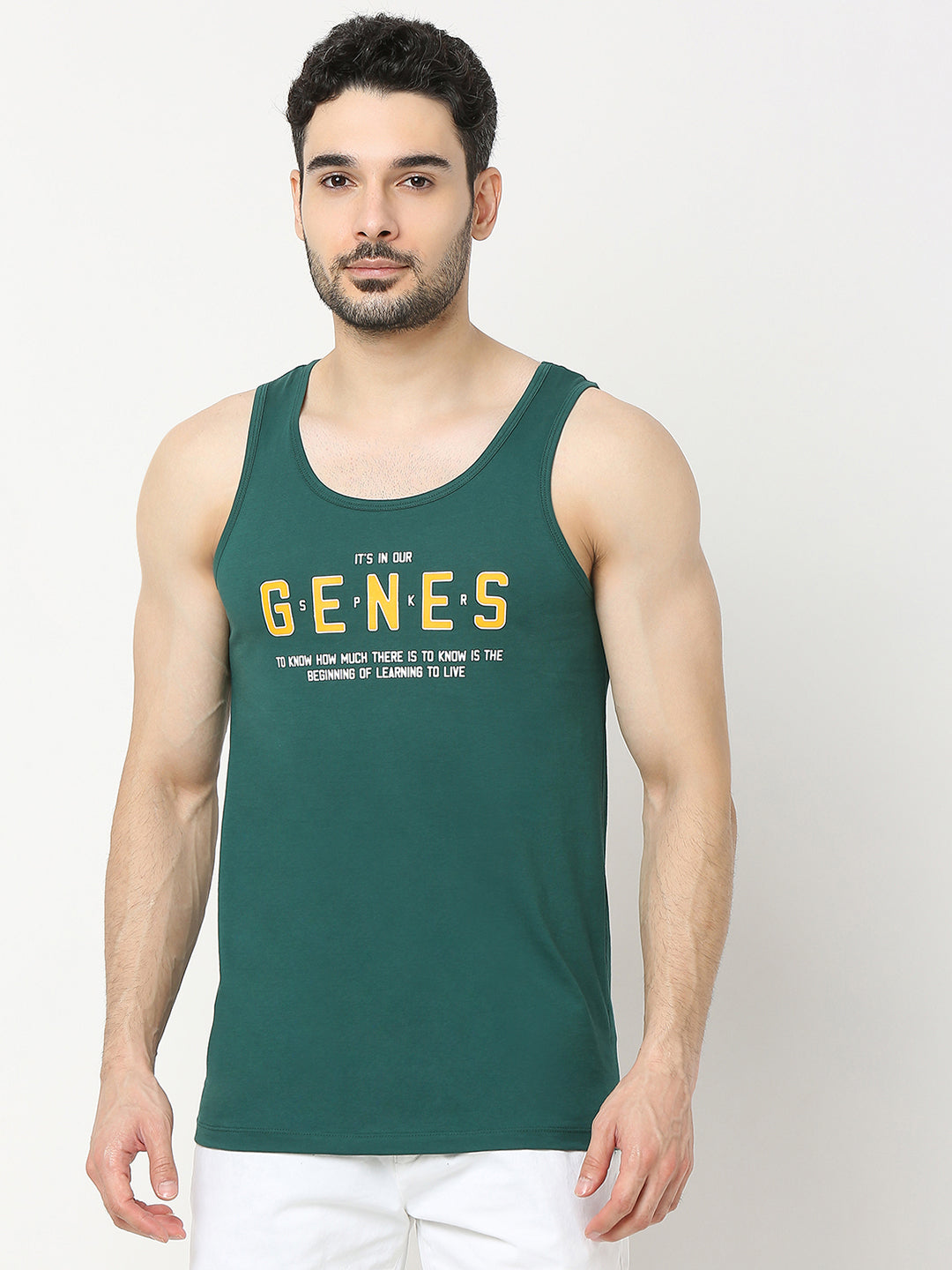 Underjeans by Spykar Men Bottle Green Fashion Vest
