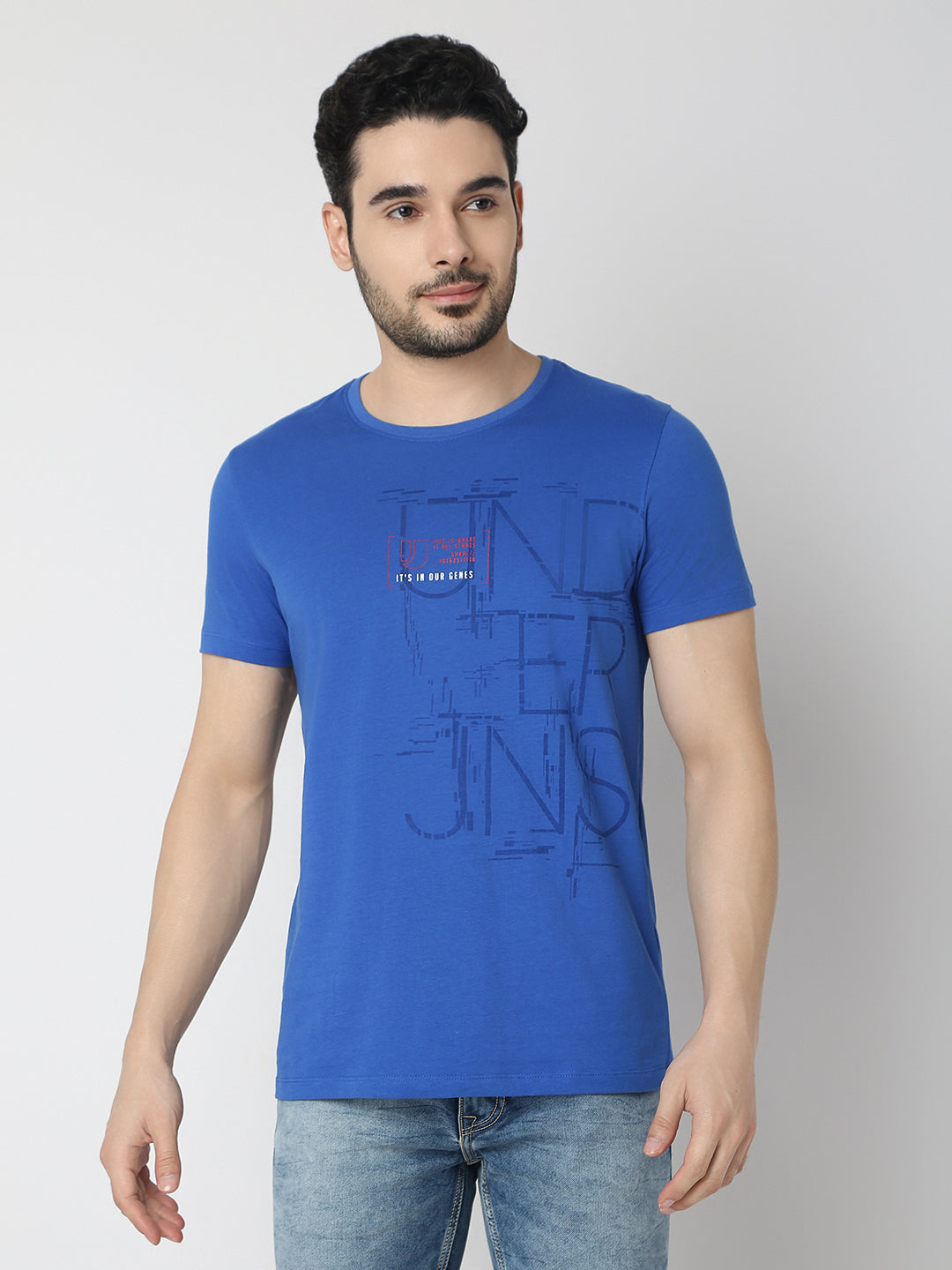 Underjeans by Spykar Men Blue T-Shirt