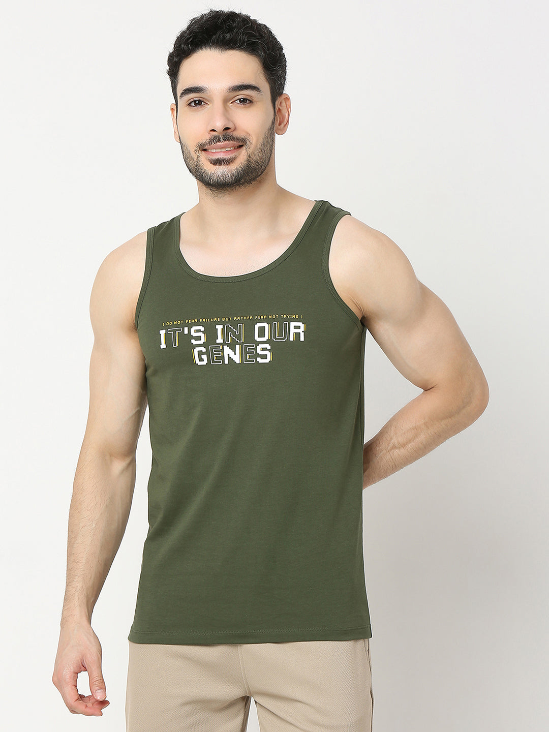 Underjeans by Spykar Men Olive Fashion Vest