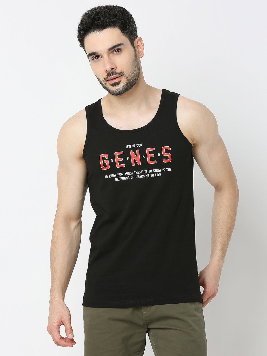 Underjeans by Spykar Men Black Fashion Vest