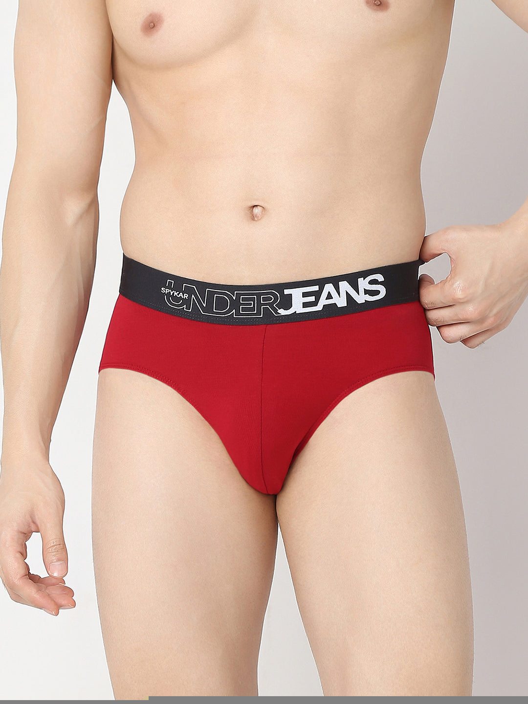 Underjeans by Spykar Men Black & Maroon Brief