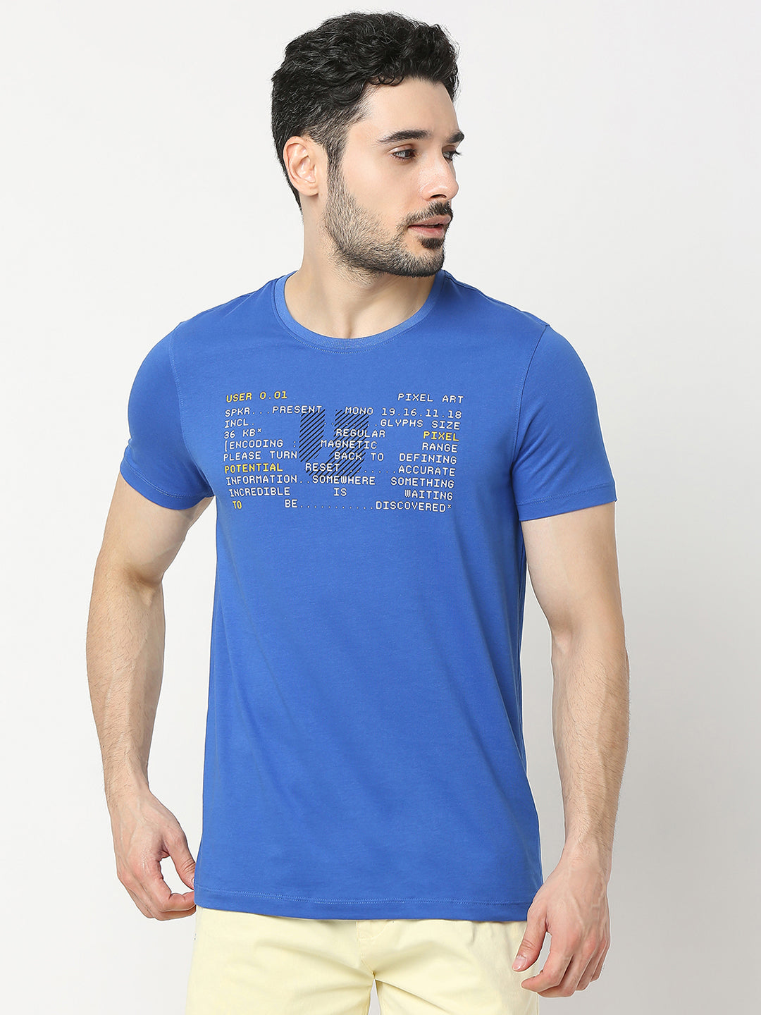 Underjeans by Spykar Men T Blue T-shirt
