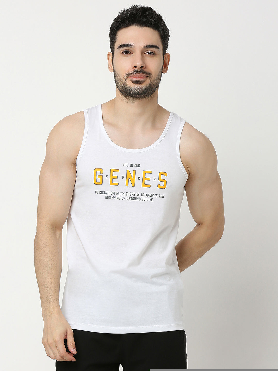 Underjeans by Spykar Men White Fashion Vest