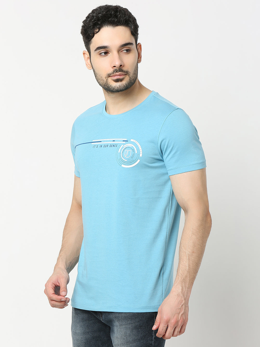 Underjeans by Spykar Men Blue T-shirt