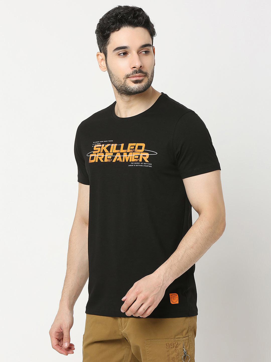 Underjeans by Spykar Men Black T-shirt