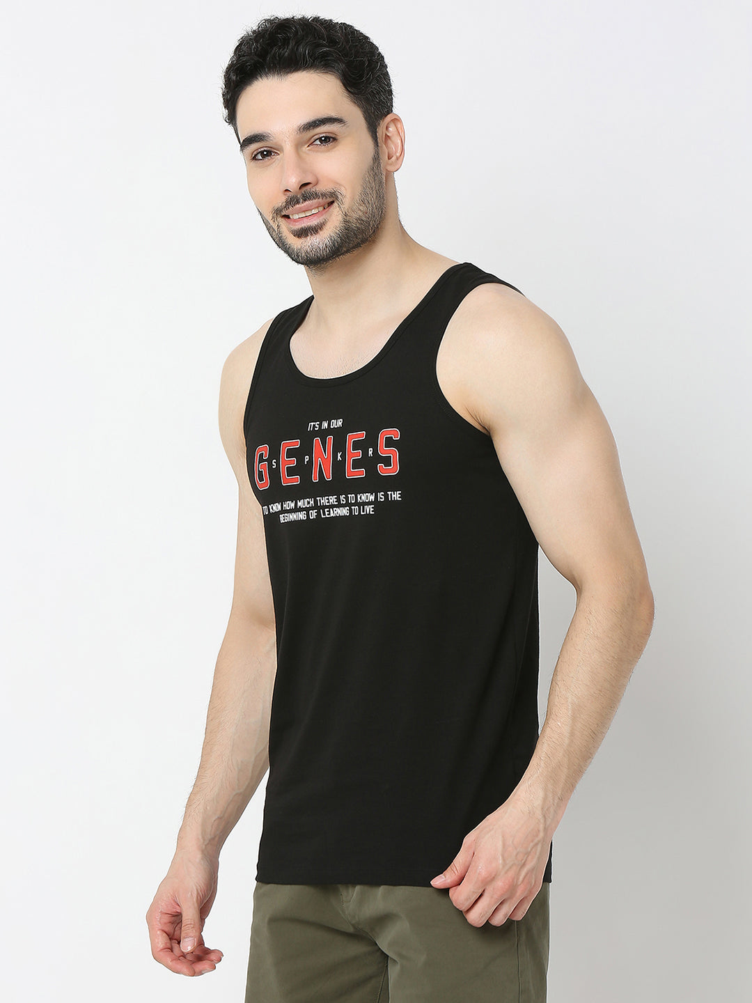 Underjeans by Spykar Men Black Fashion Vest