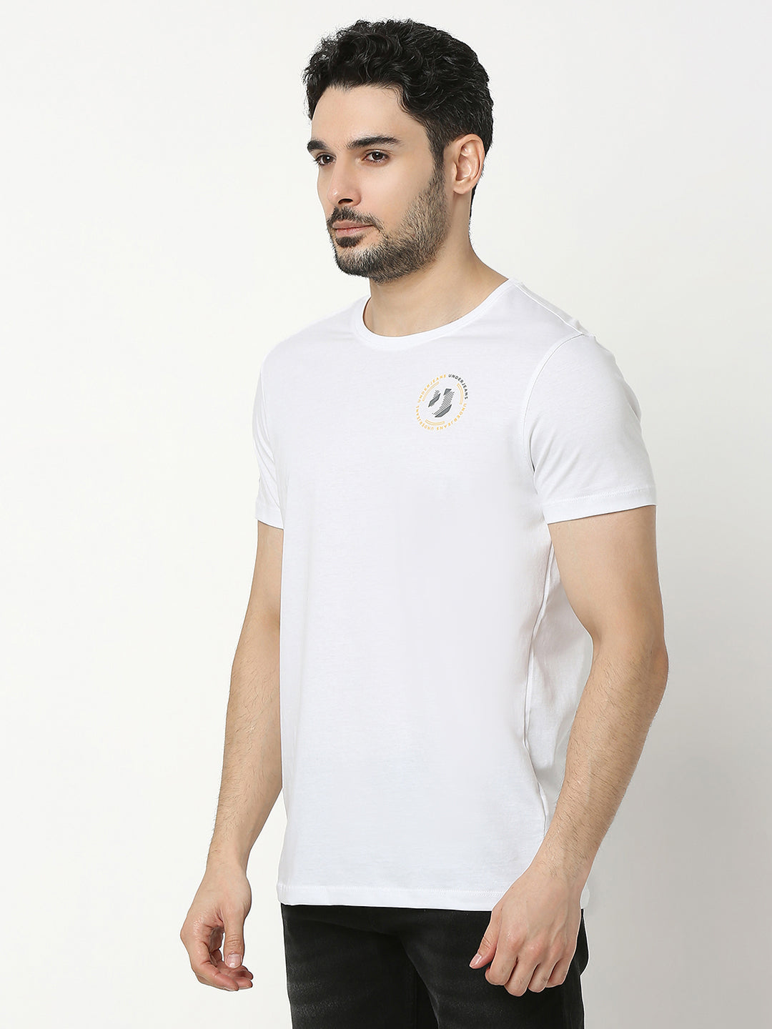 Underjeans by Spykar Men White T-shirt