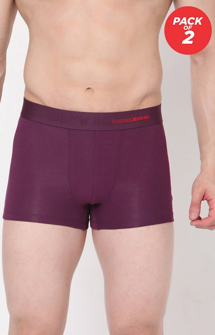 Underjeans by Spykar Men Purple Trunk