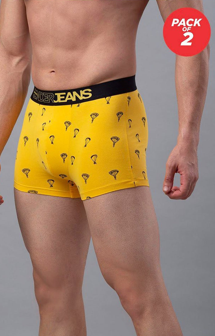 Underjeans by Spykar Men Yellow Trunk