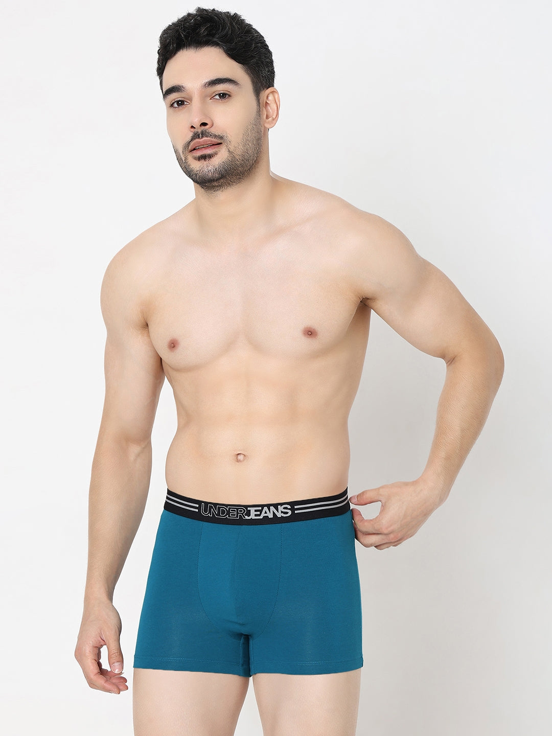 Underjeans by Spykar Men Teal Blue Trunk