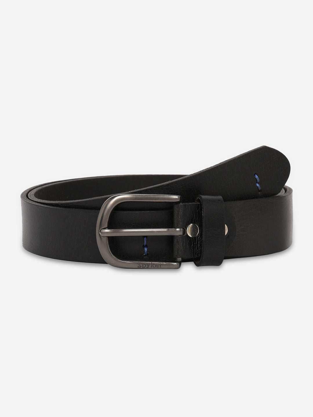 Spykar Men Black Genuine Leather Belt