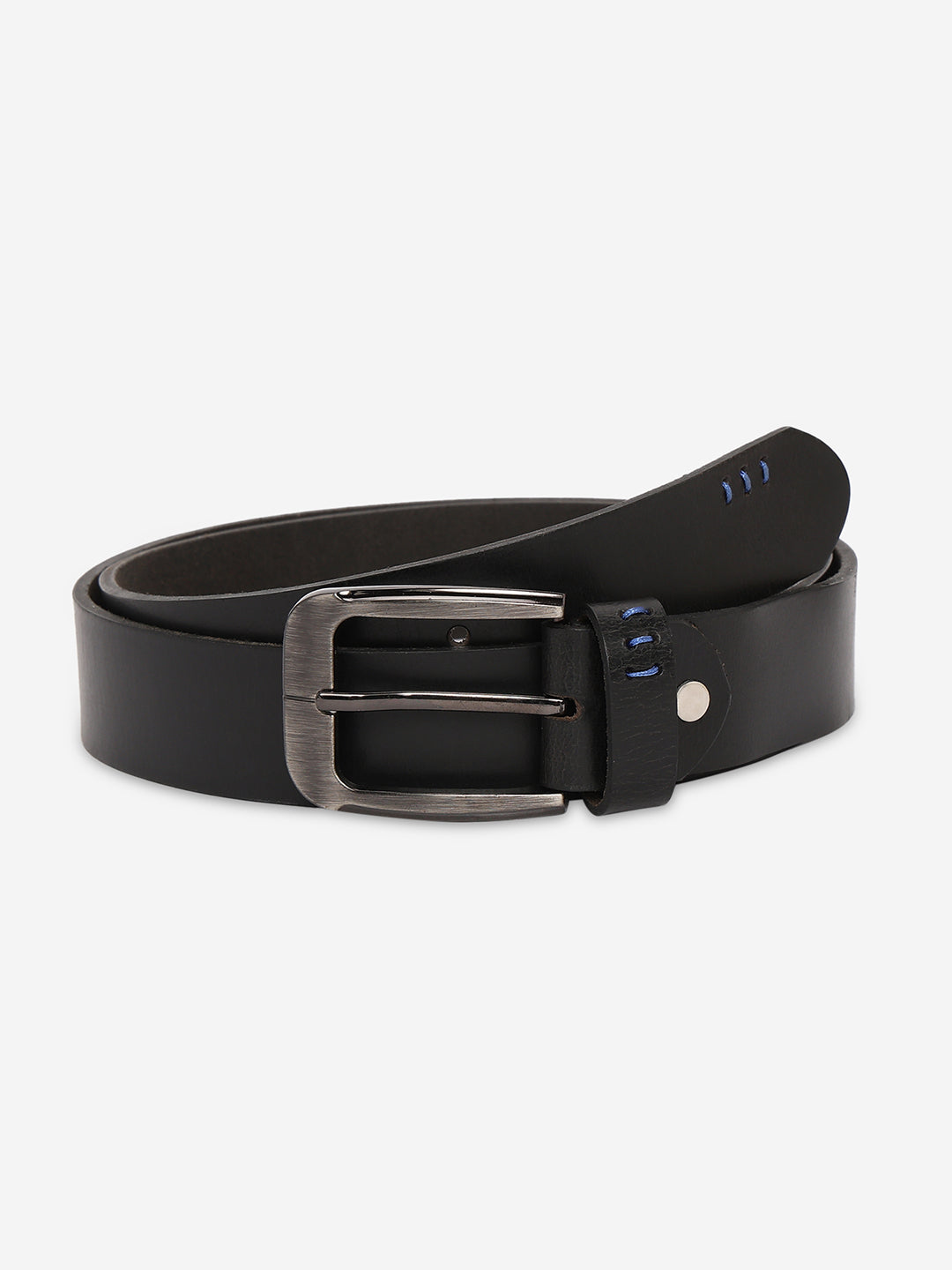 Spykar Men Black Genuine Leather Belt