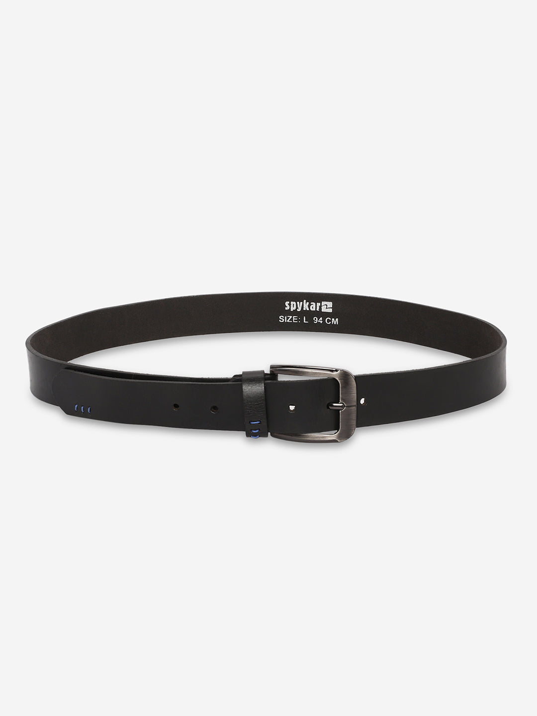 Spykar Men Black Genuine Leather Belt