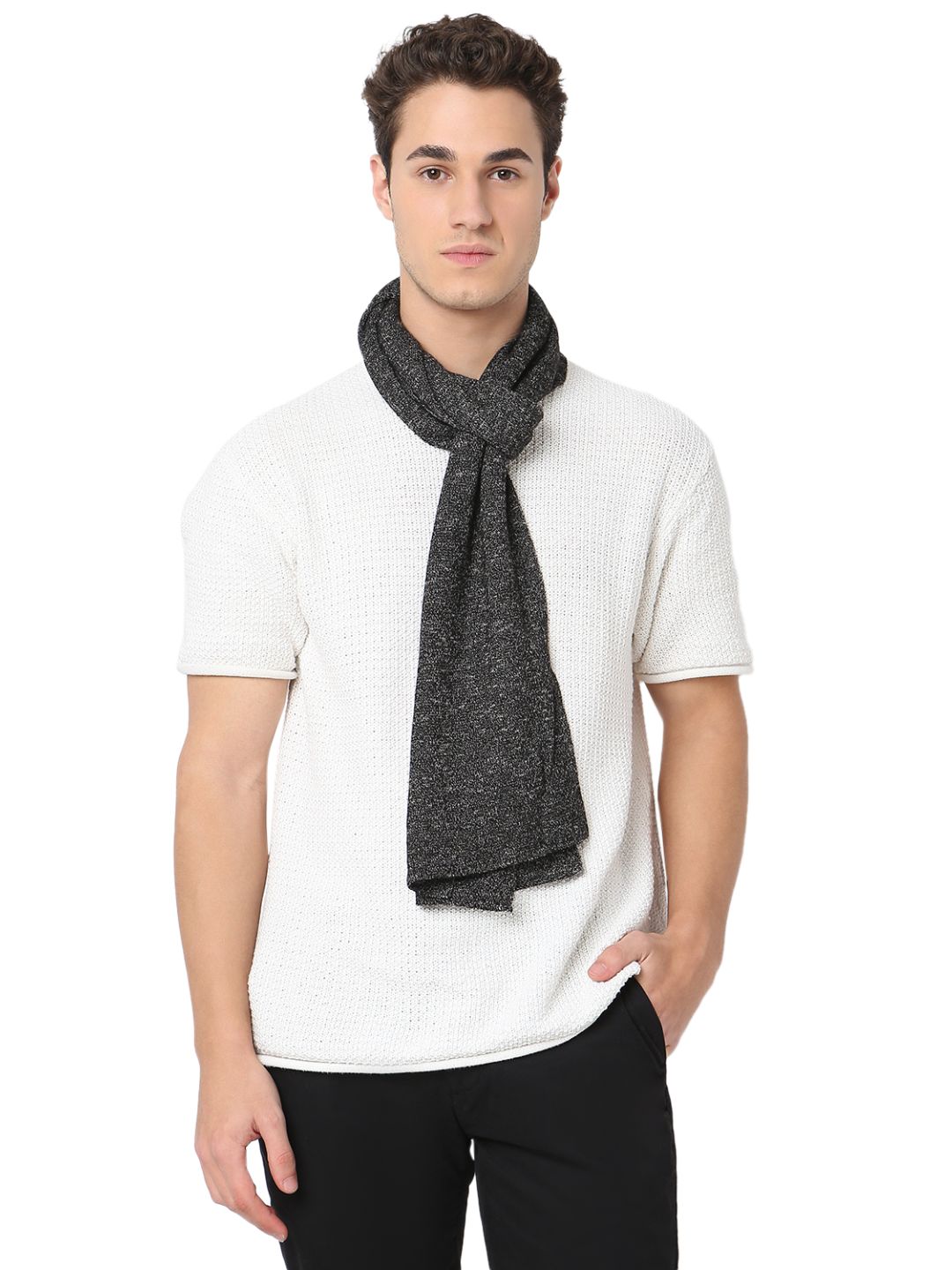 Spykar Black Muffler for Men