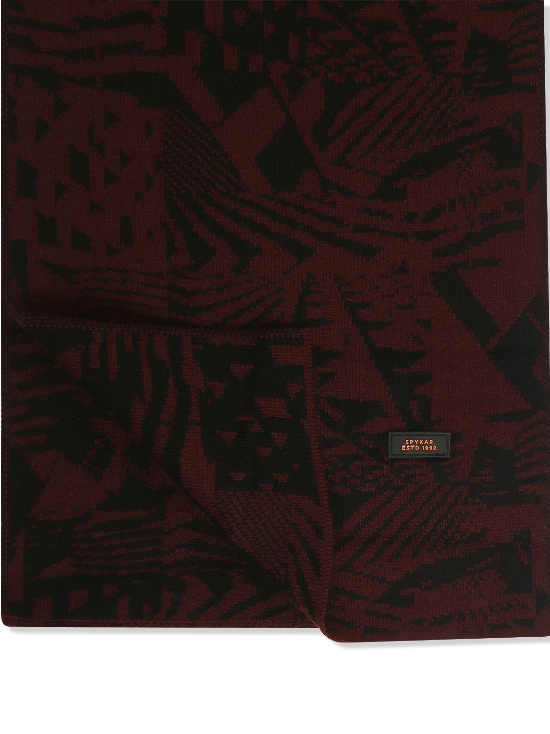 Spykar Maroon & Black Muffler for Men