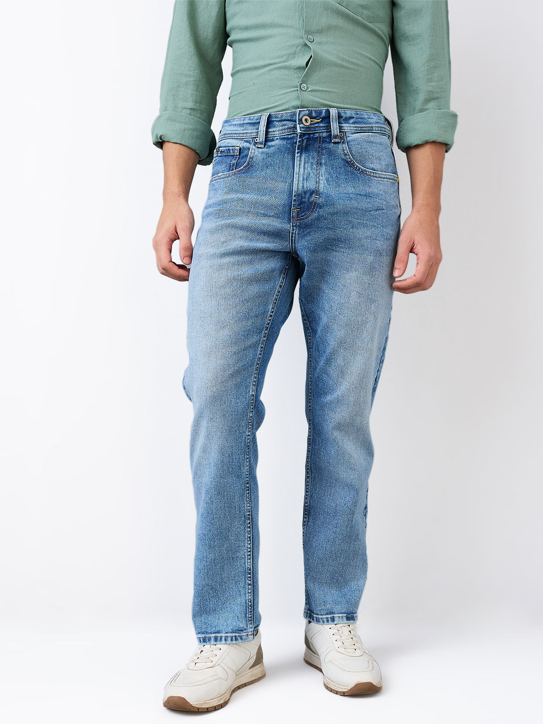 Spykar Comfort Fit Mid Rise Cotton Jeans For Men
