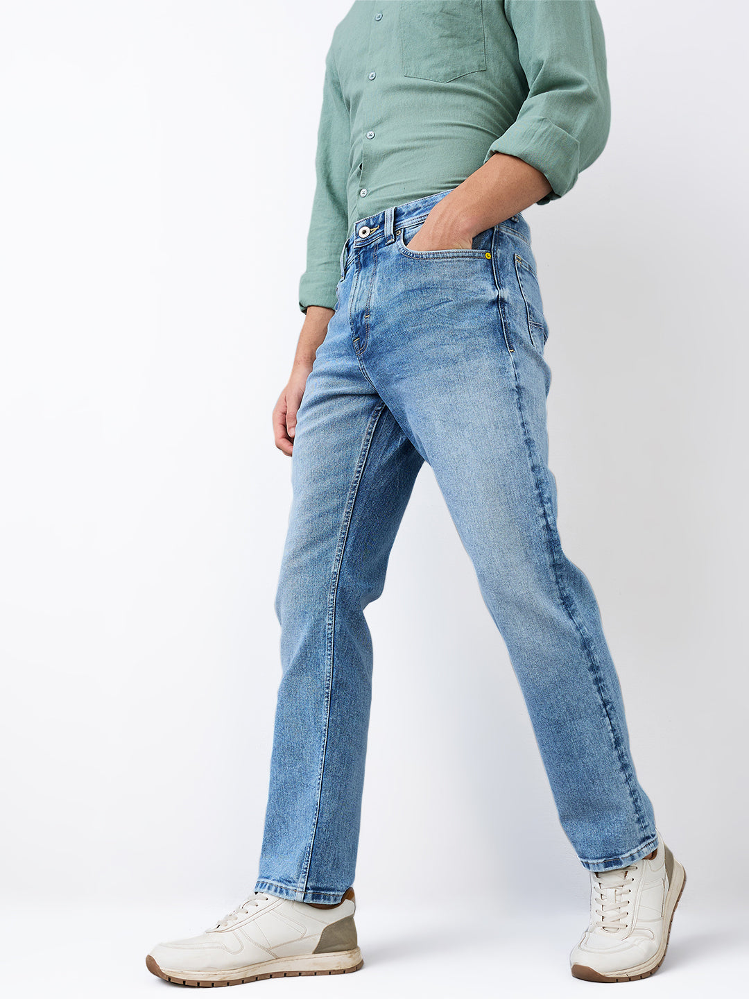 Spykar Comfort Fit Mid Rise Cotton Jeans For Men