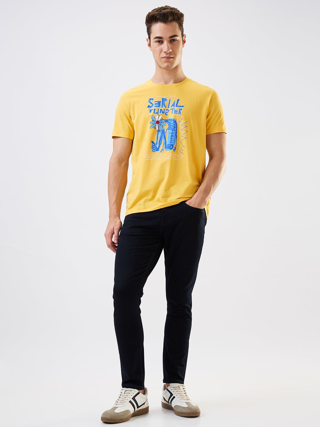 Spykar Slim Fit Mid Rise Cotton Jeans For Men