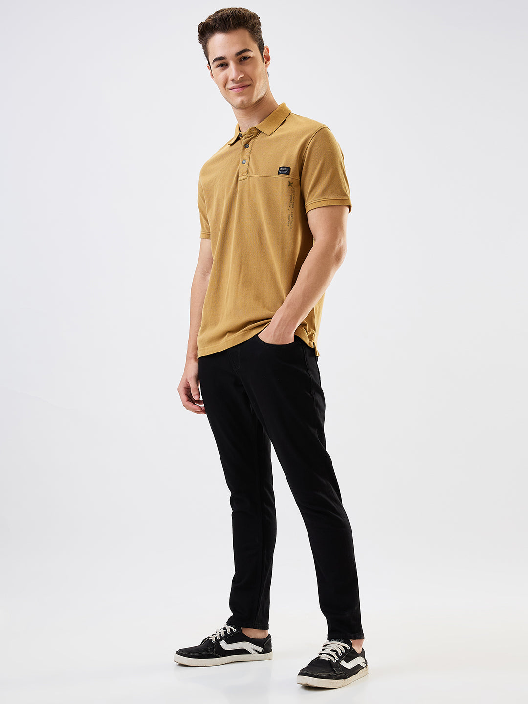 Spykar Black Mid Rise Slim Fit Casual Jeans For Men