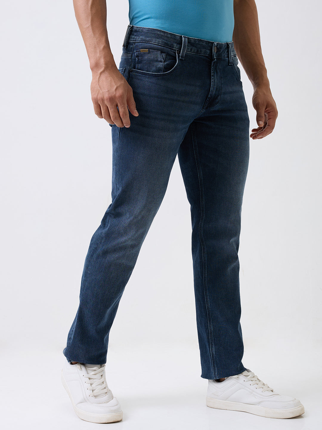 Spykar Blue Mid Rise Comfort Fit Casual Jeans For Men