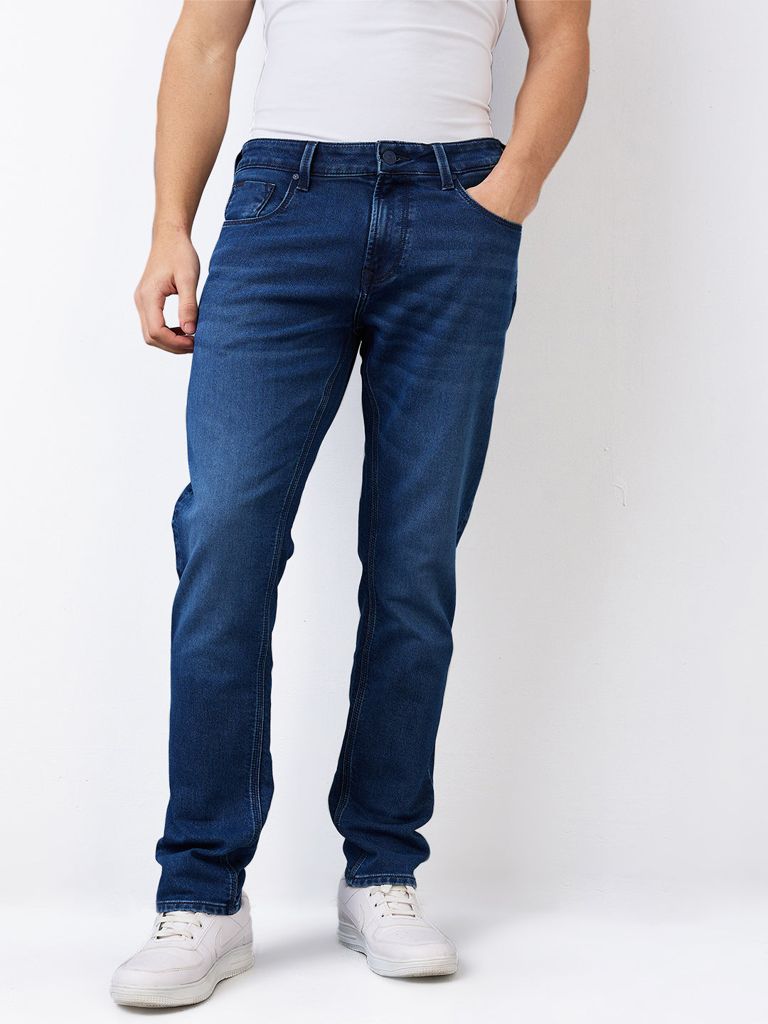Spykar Comfort Fit Mid Rise Cotton Jeans For Men
