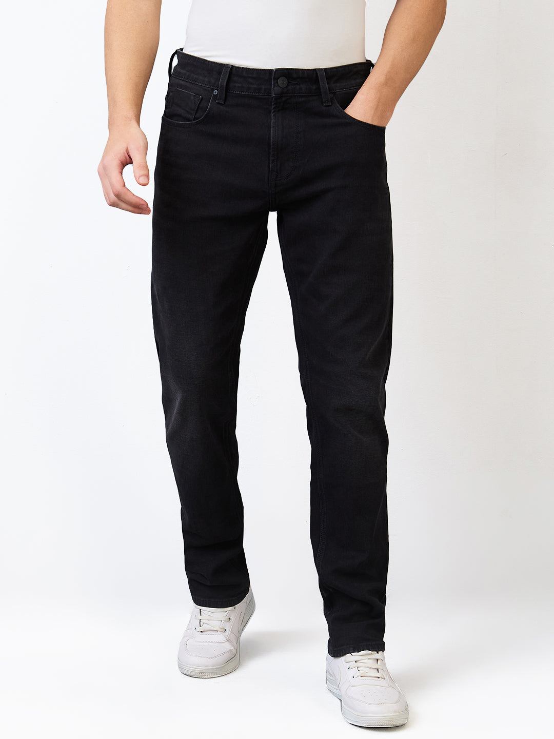 Spykar Comfort Fit Mid Rise Cotton Jeans For Men
