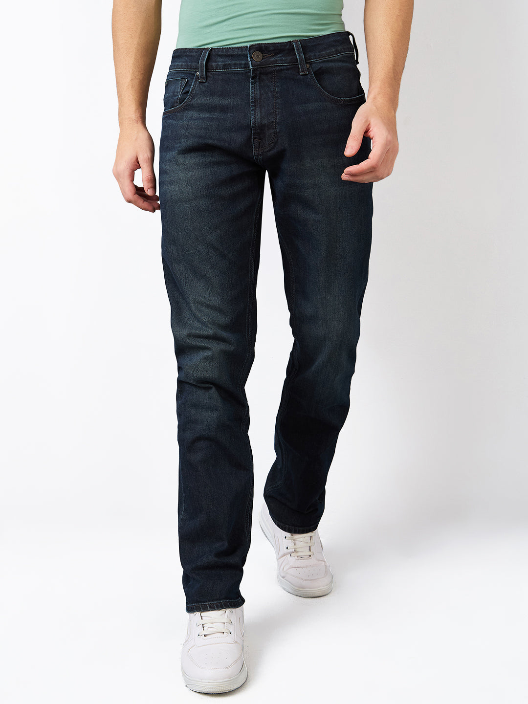 Spykar Comfort Fit Mid Rise Cotton Jeans For Men