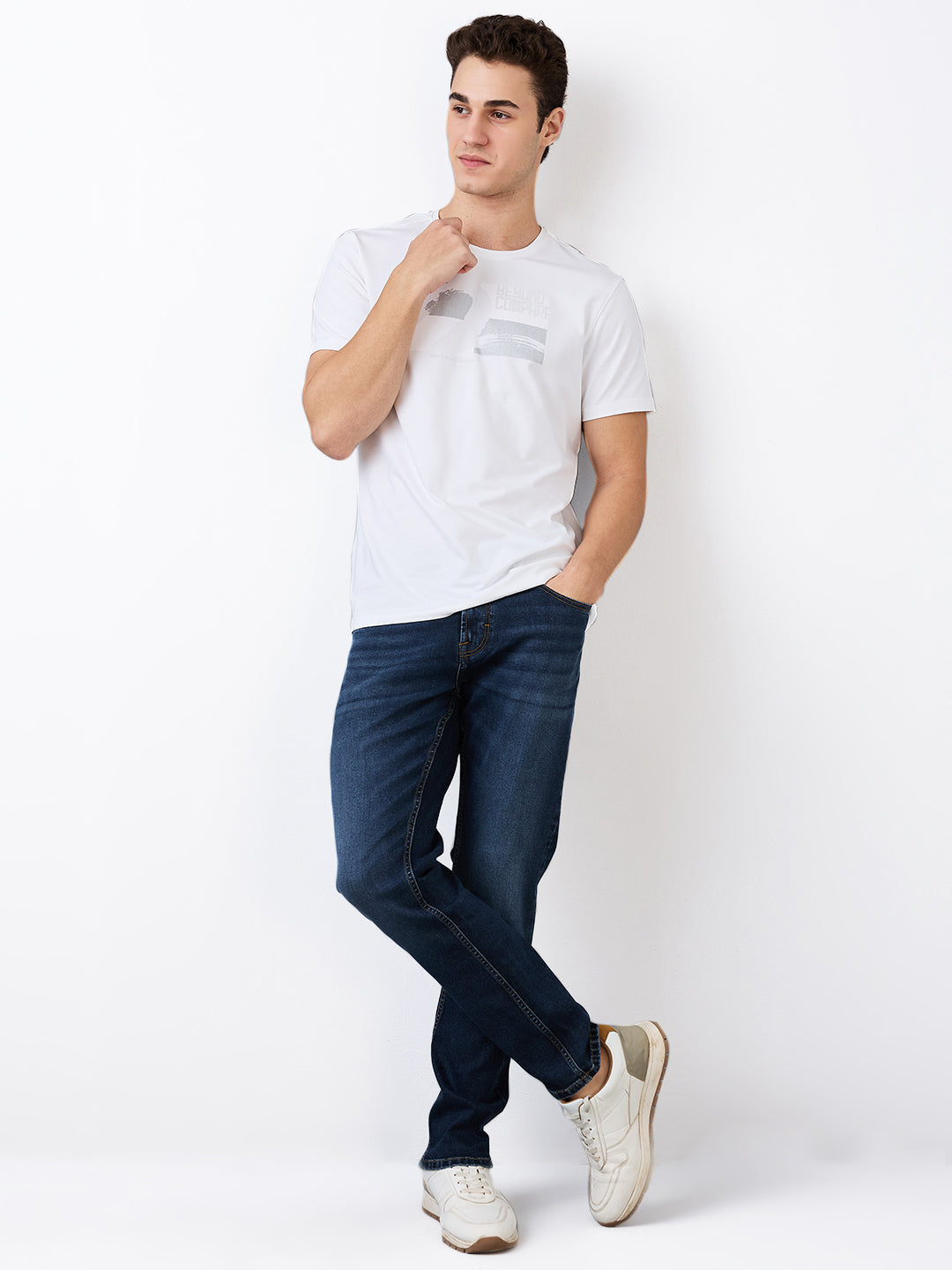 Spykar Regular Fit Mid Rise Cotton Jeans For Men