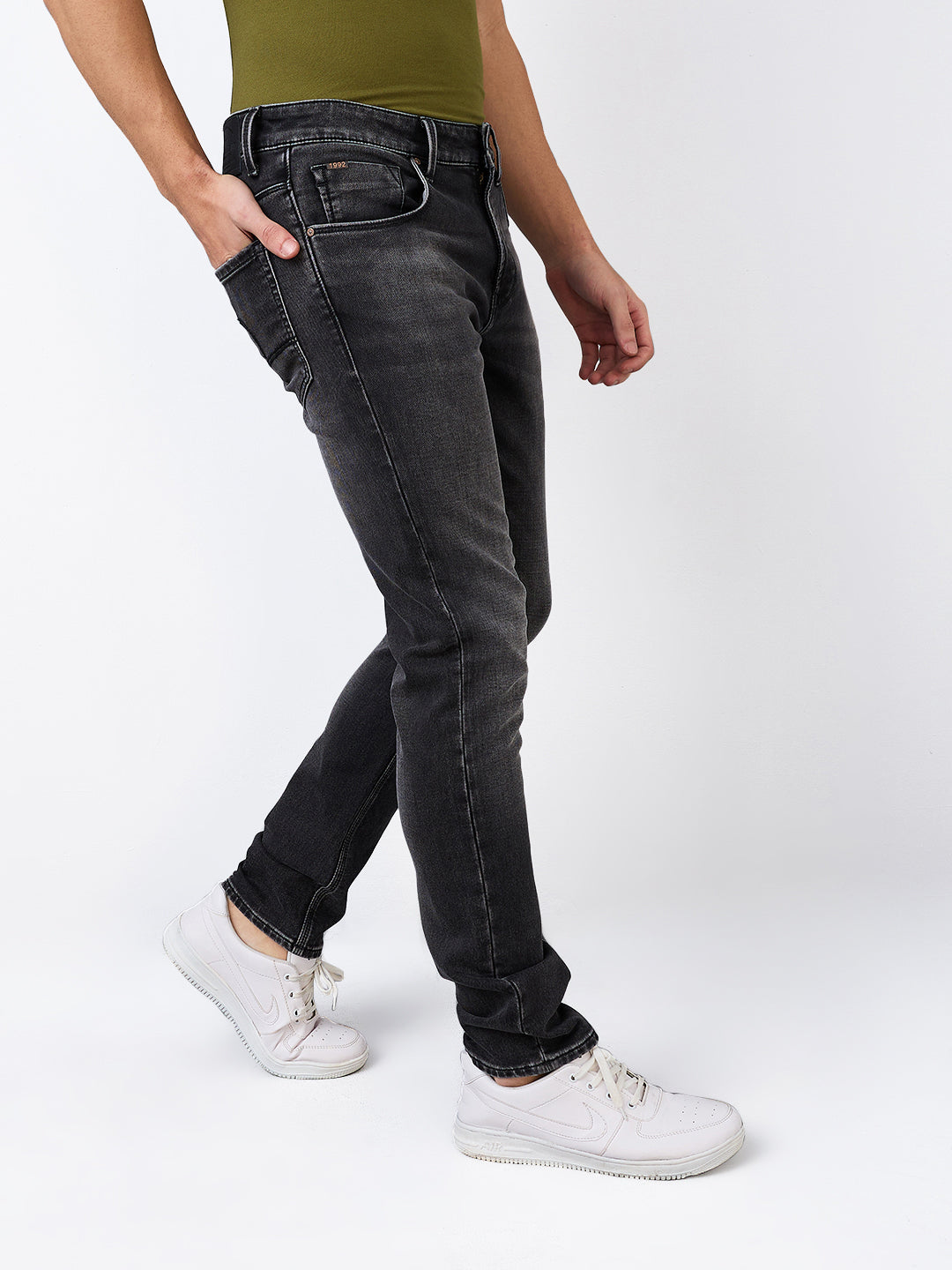 Spykar Regular Fit Mid Rise Cotton Jeans For Men