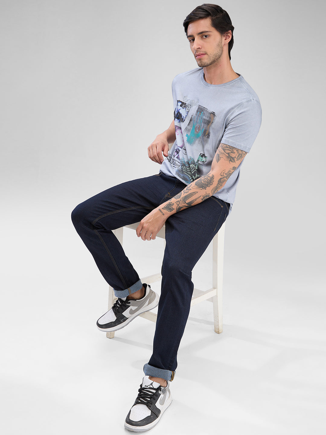 Spykar Raw Blue Slim Fit Jeans For Men