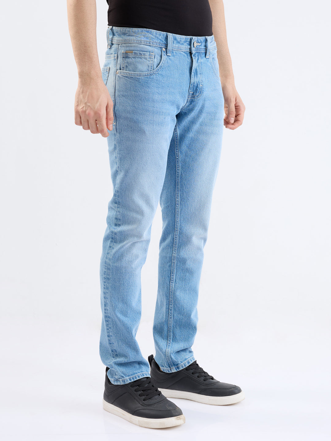 Spykar Light Blue Low Rise Slim Fit Casual Jeans For Men