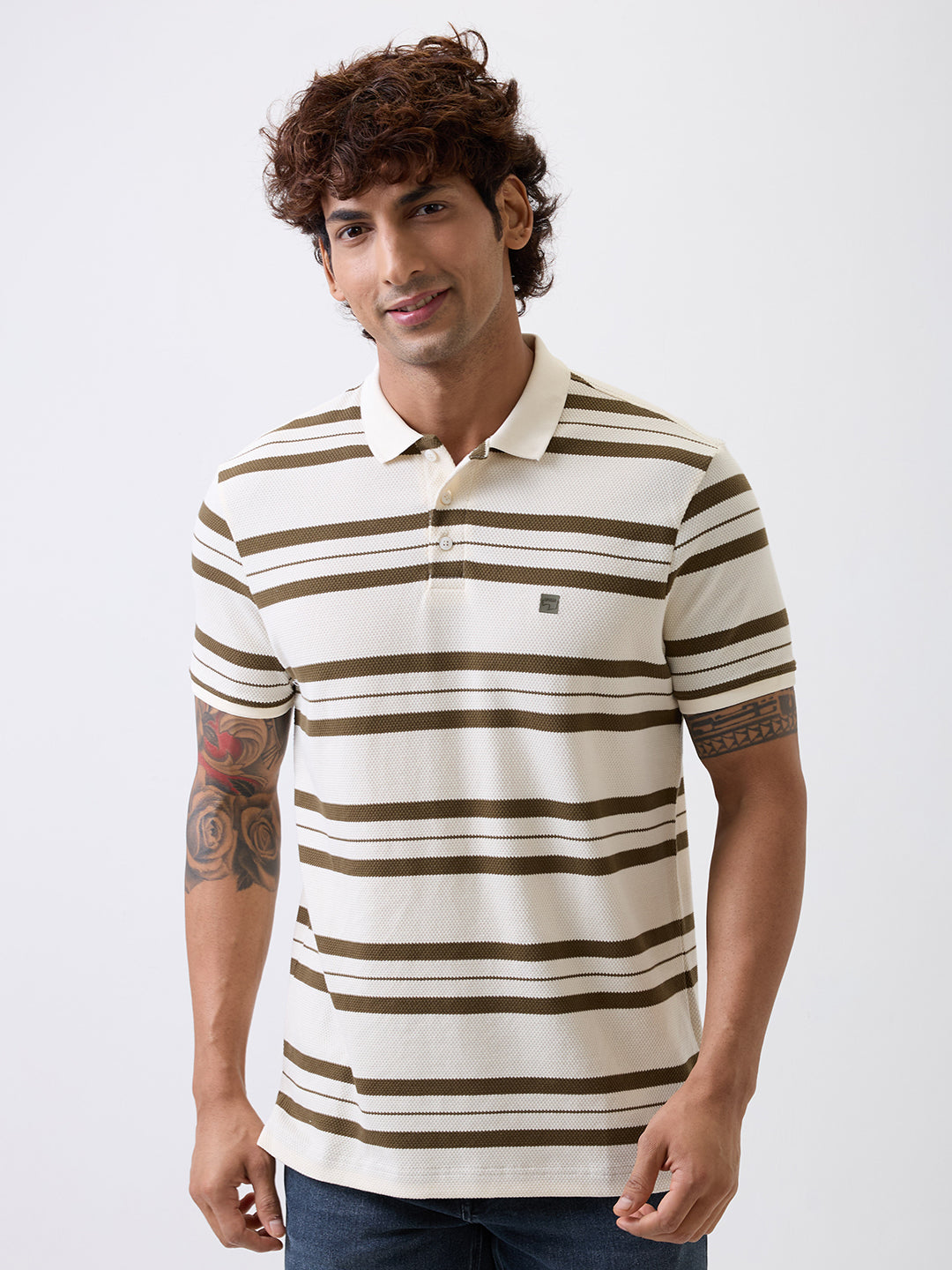 Spykar Green Slim Fit Casual T-Shirt For Men