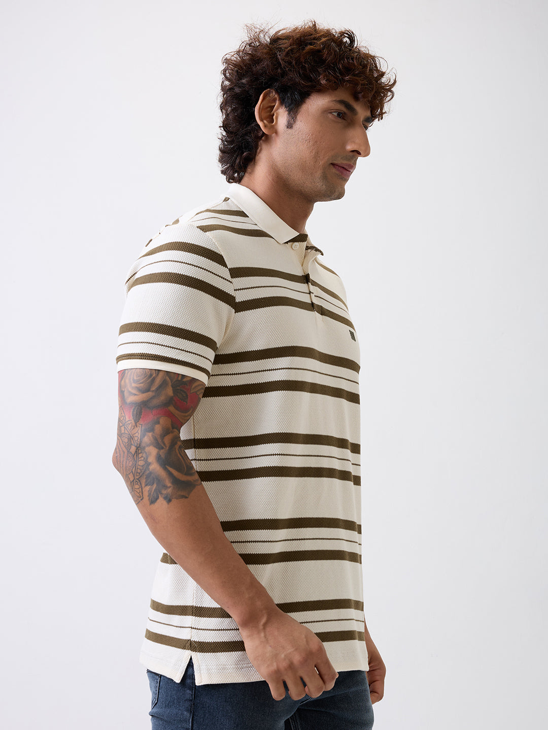 Spykar Green Slim Fit Casual T-Shirt For Men