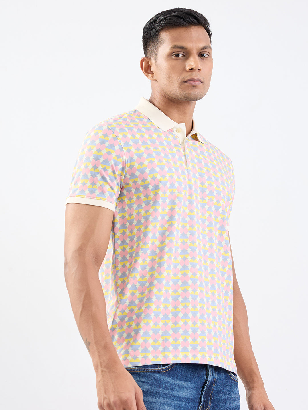 Spykar Soft Pink Slim Fit Casual T-Shirt For Men