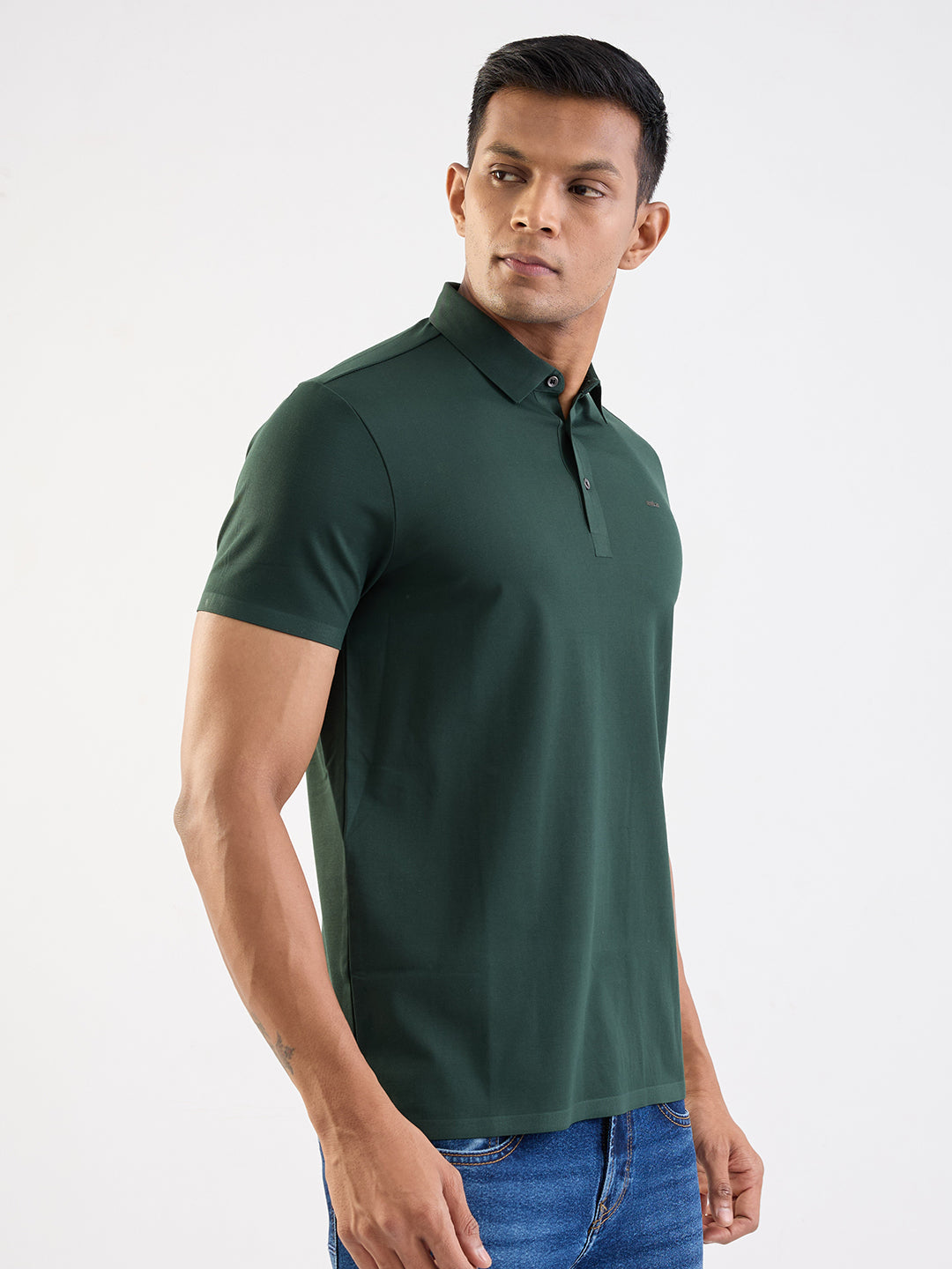 Spykar Botanical Green Slim Fit Casual T-Shirt For Men