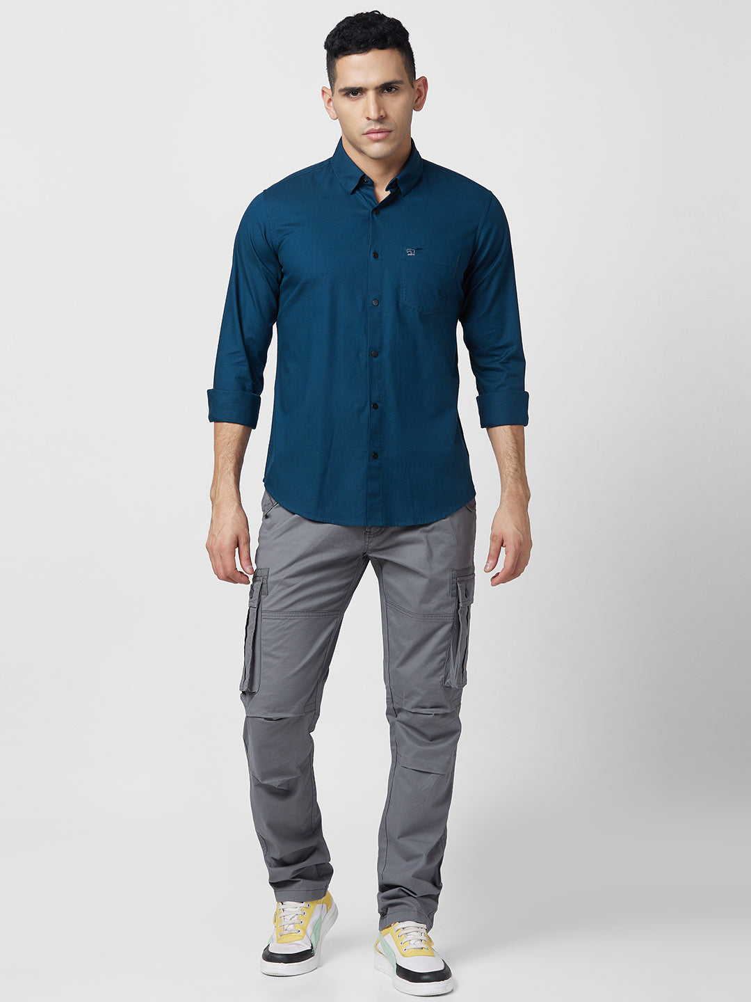 Spykar Slim Fit Opaque Cotton Casual Shirt