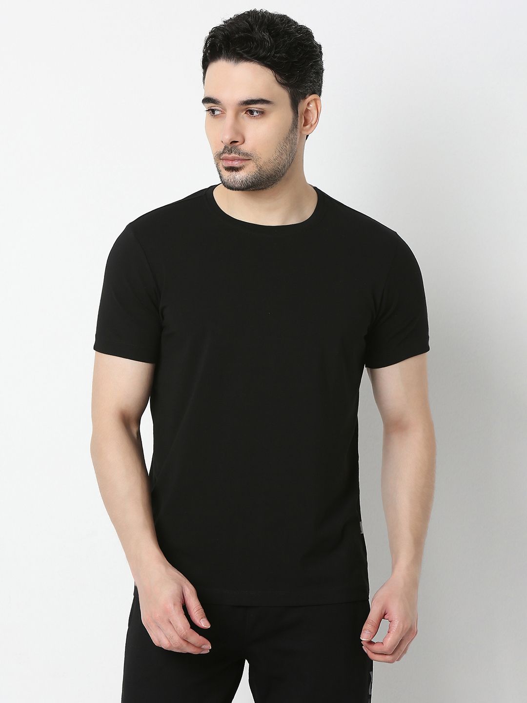 Underjeans by Spykar Black T-Shirt