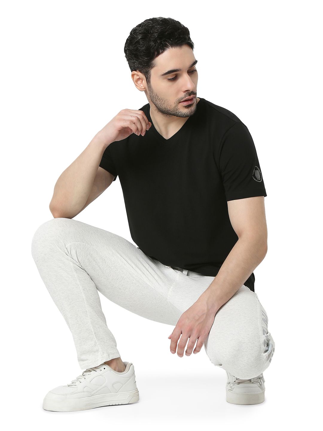 Underjeans by Spykar Black T-Shirt