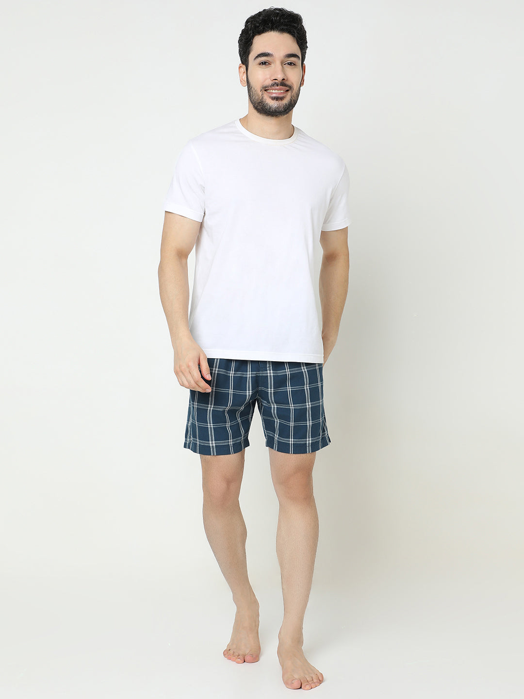 Underjeans by Spykar Men Cotton Blue Checks Boxers