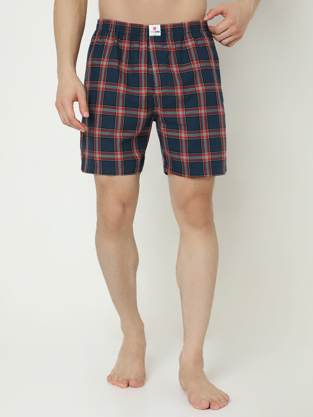 Underjeans by Spykar Men Cotton Navy Checks Boxers