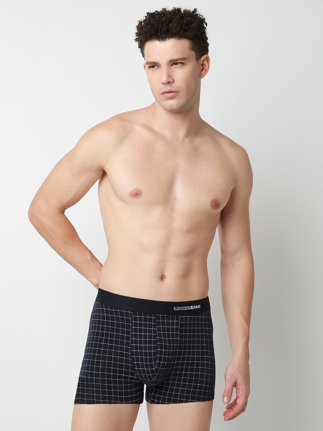 UnderJeans by Spykar Men Printed Navy Checks Trunk