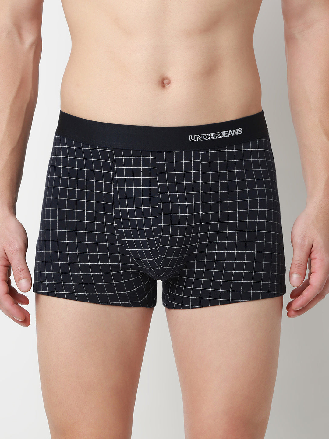 UnderJeans by Spykar Men Printed Navy Checks Trunk